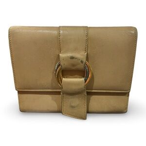 Cartier tri-fold wallet Trinity beige leather Authentic Preowned